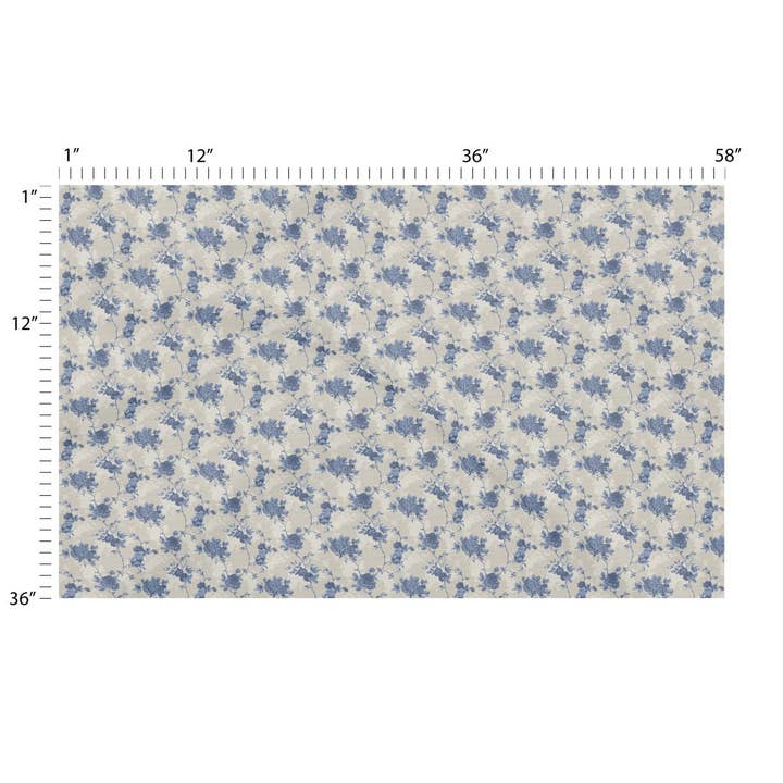 Thorn Rose Blue - Man Made Fabric By The Yard for wholesale by FabricSmiths