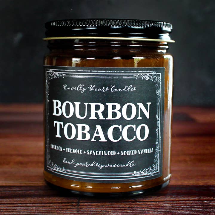 Bourbon Tobacco candle | Whiskey themed unisex scent for wholesale by Novelly Yours