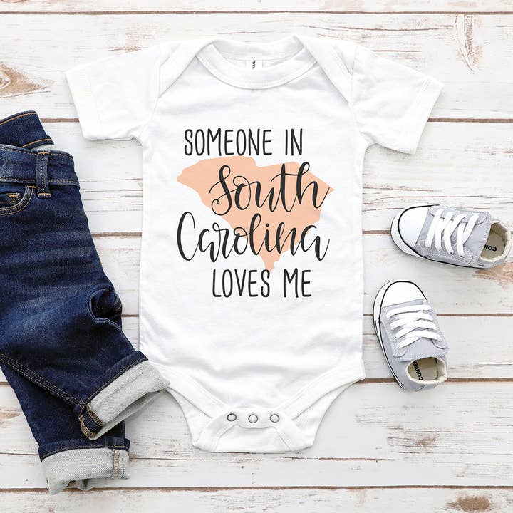 Someone In South Carolina Loves Me Baby Bodysuit for wholesale by Itsy Bitsy Bella Co