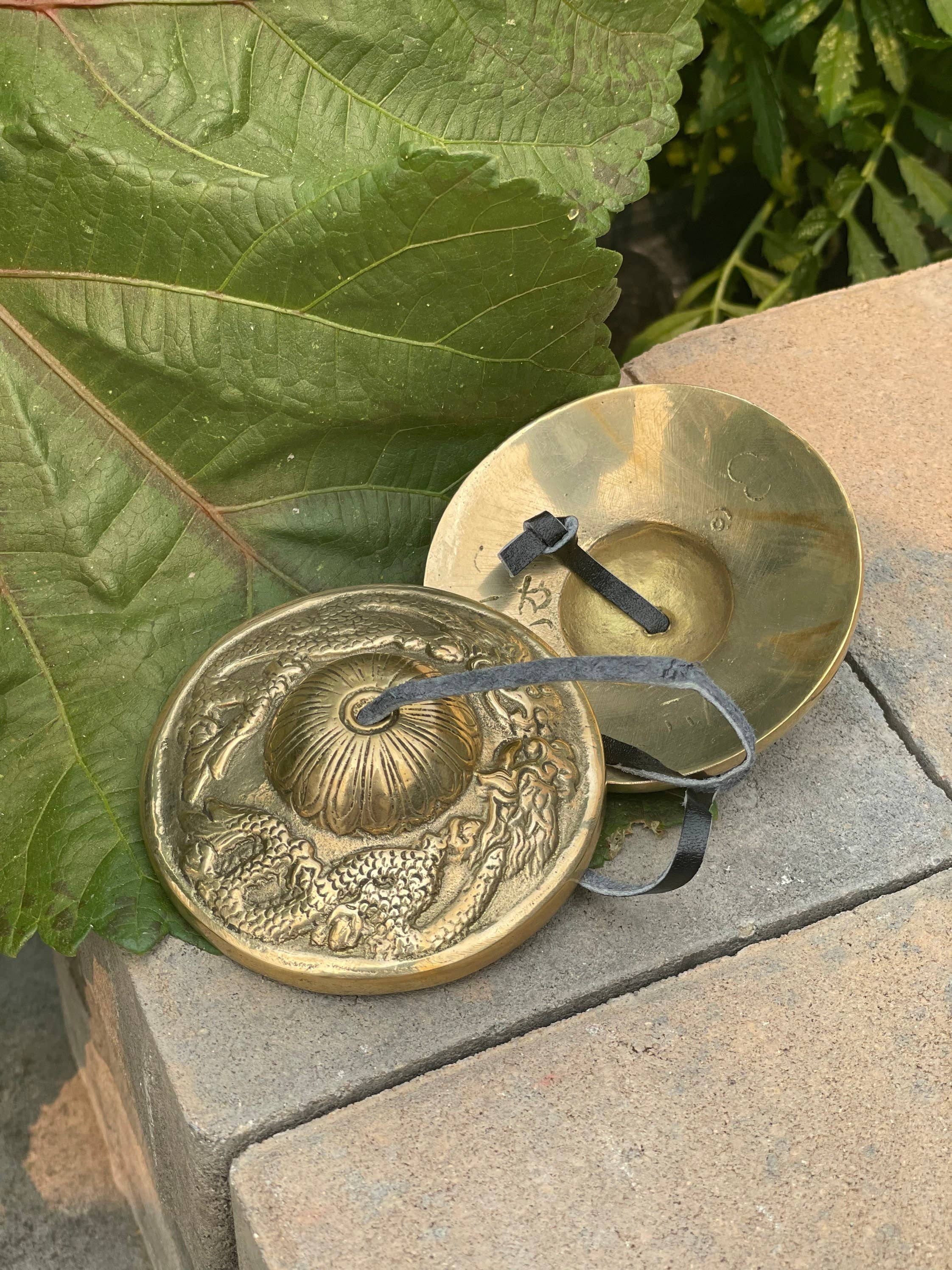 Like International - Wholesale Meditation Supplies - Hand-Engraved Flying Dragon Tingsha Cymbals for Meditation2