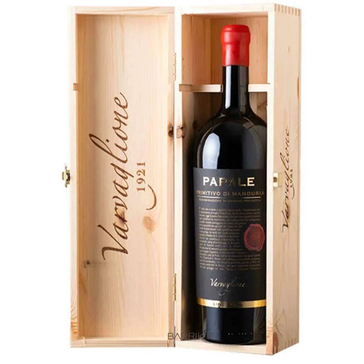 Metina SAS - Vendita all'ingrosso Vino rosso - Papale Primitivo Manduria DOP Varvaglione Magnum 1,5 Single