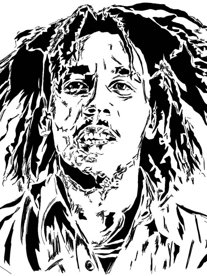 Bob Marley B&W Print for wholesale by Third Wolf Designs