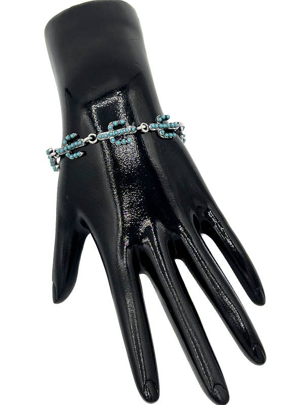 Cactus Gem Link Chain Bracelet for wholesale by Andrea Bijoux