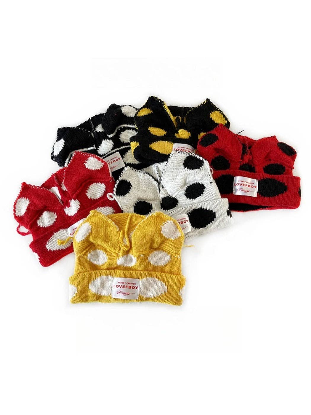 Funkyrel® Atzbranding Limited - Wholesale Beanie - Women's - Haila - Polka Dots Cat-Ear Knitted Beanie9