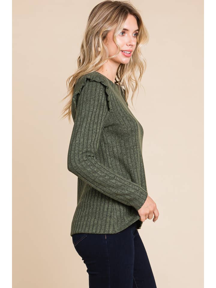 Emerald Collection - Wholesale Knit Top - Women's - ETK-9322-PL Plus Size Long Sleeve Solid Rib Knit Fashion Top6
