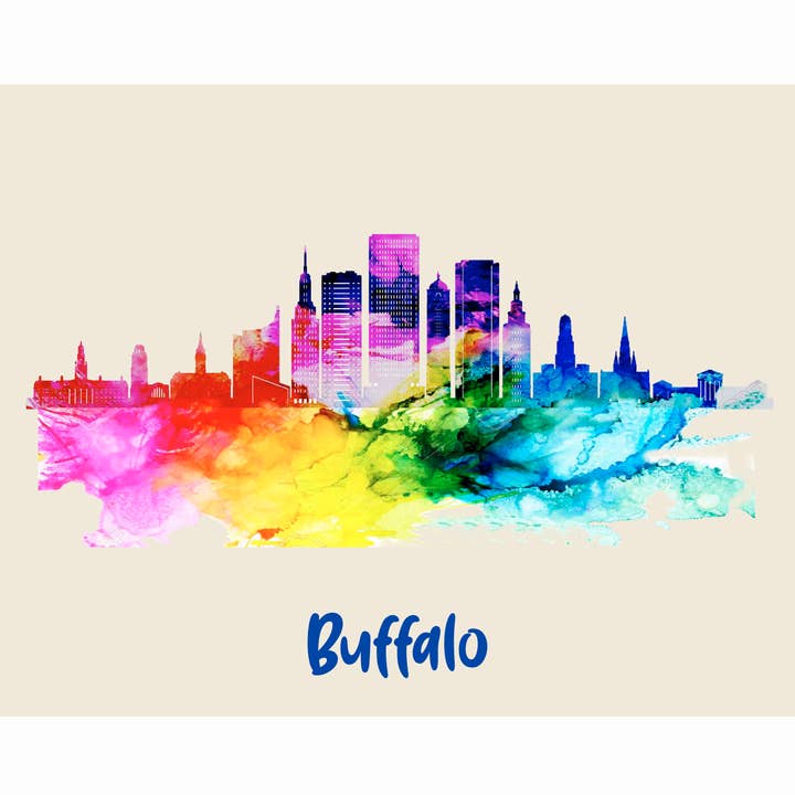 City Of Buffalo Skyline Poster Watercolor Art 2 for wholesale by BMS BIZ