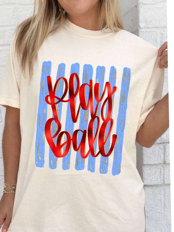 Play Ball Stripes Tee for wholesale by Ace of Grace