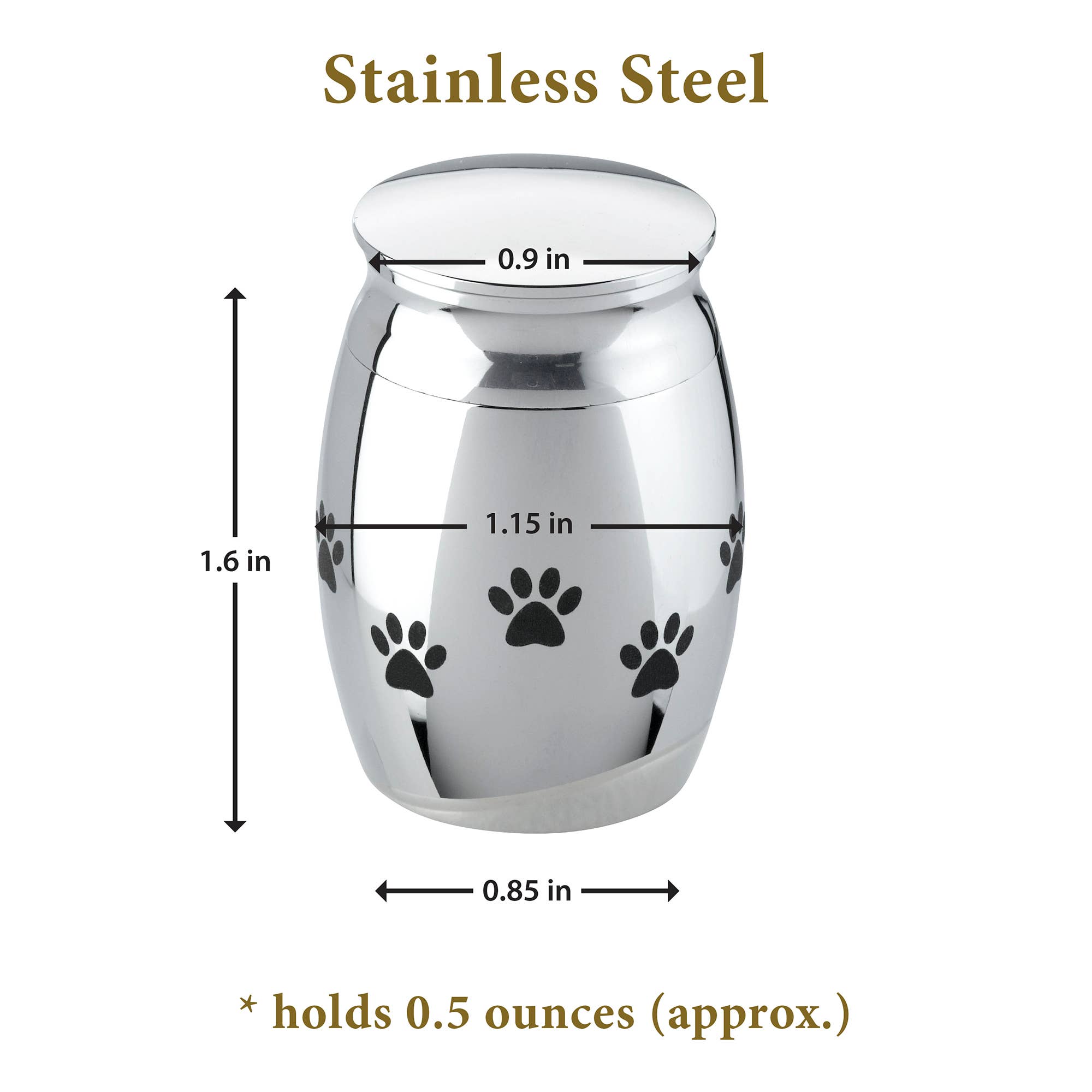 Silver Lillian Rose Pet Cremation Mini Urn for wholesale on Faire1