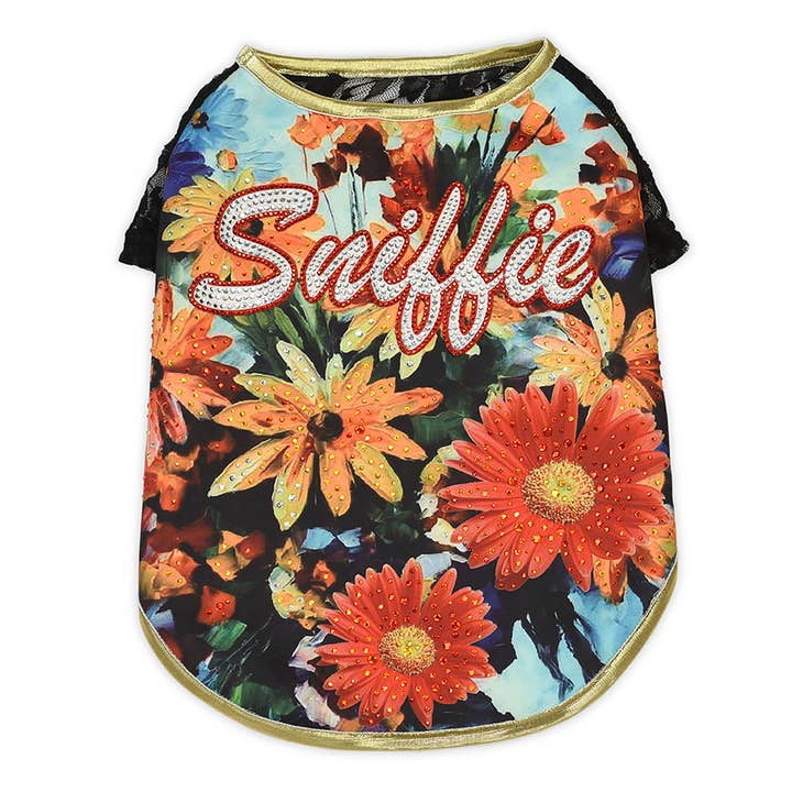 Floral Print Vest with Crystals for wholesale by Sniffie