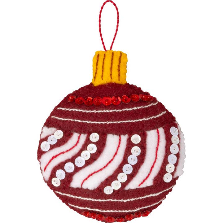 Plaid Crafts - Wholesale Craft Sewing Kit - Bucilla Snowman's Peppermint Collection 6 Felt Ornament Kit 4