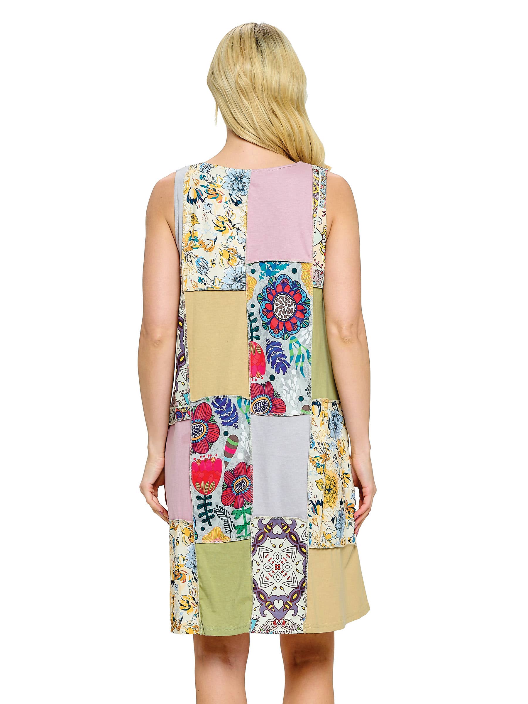 Multi Boho Floral Dress A-Line Patchwork for wholesale on Faire2