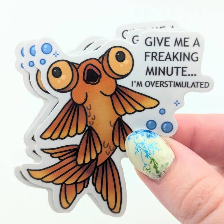 The Pleiadian Altar - Wholesale Sticker - Overstimulated Goldfish Vinyl Sticker - Neurodivergent Awareness1