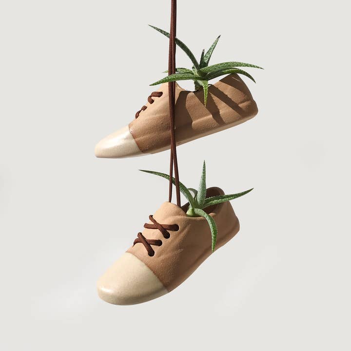 Stoneware Tip Toe Shoe Pot for wholesale by Wyatt Little