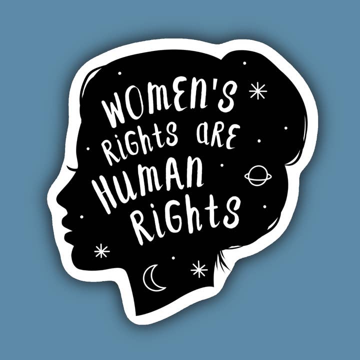 Pegatina Los derechos de las mujeres son derechos humanos feministas para venta al por mayor de Indigo Maiden