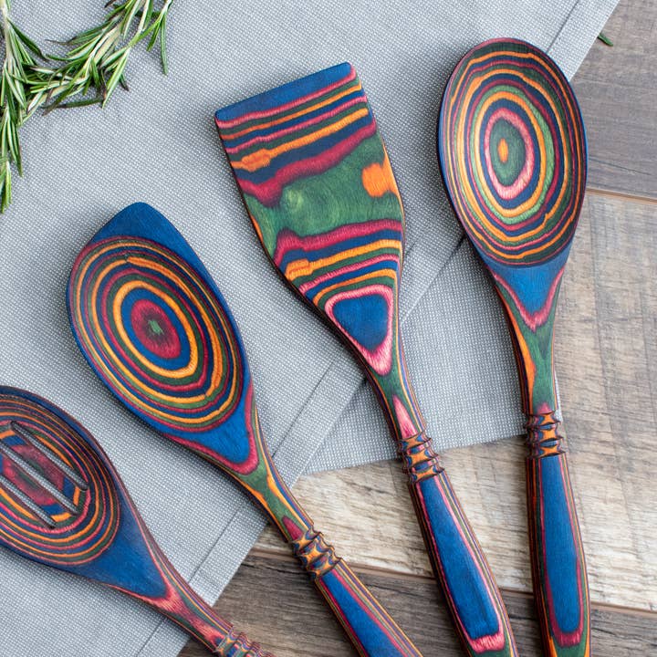 Island Bamboo - Wholesale Kitchen Spoon - 12" Rainbow Pakka Spoon