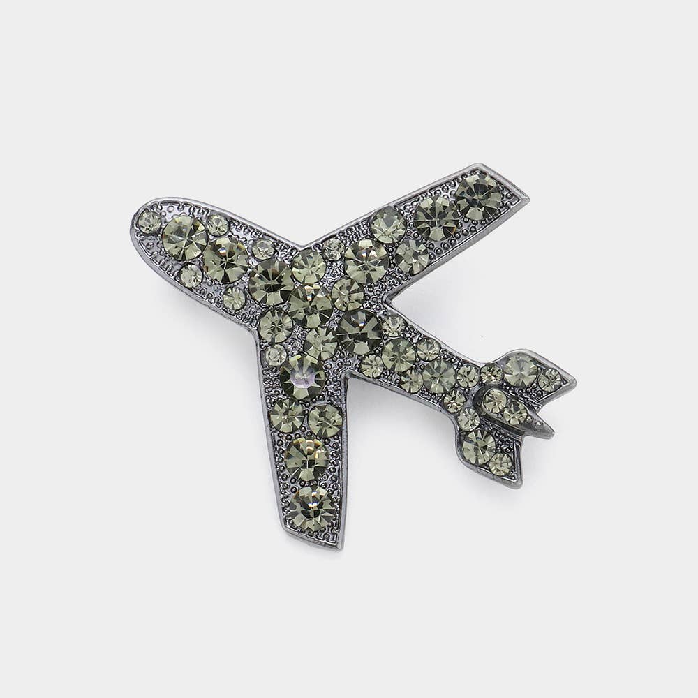 Sensibling Corp. - Wholesale Brooch - Stone Embellished Airplane Pin Brooch8