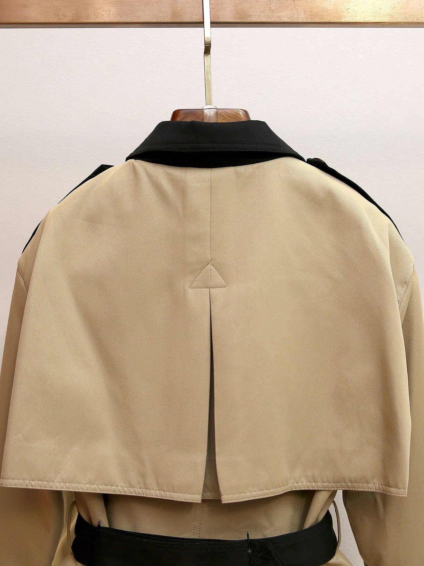 Color as pictures CT125 Vintage Contrast Belted Slim Fit Trench Coat for Women for wholesale on Faire5