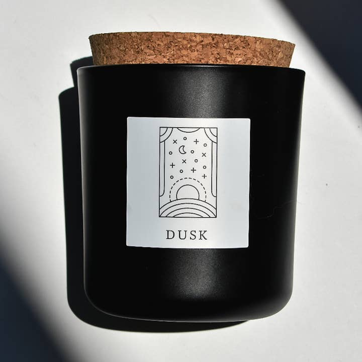 Dusk Tumbler Candle in Black Glass + Cork for wholesale by Herland Home