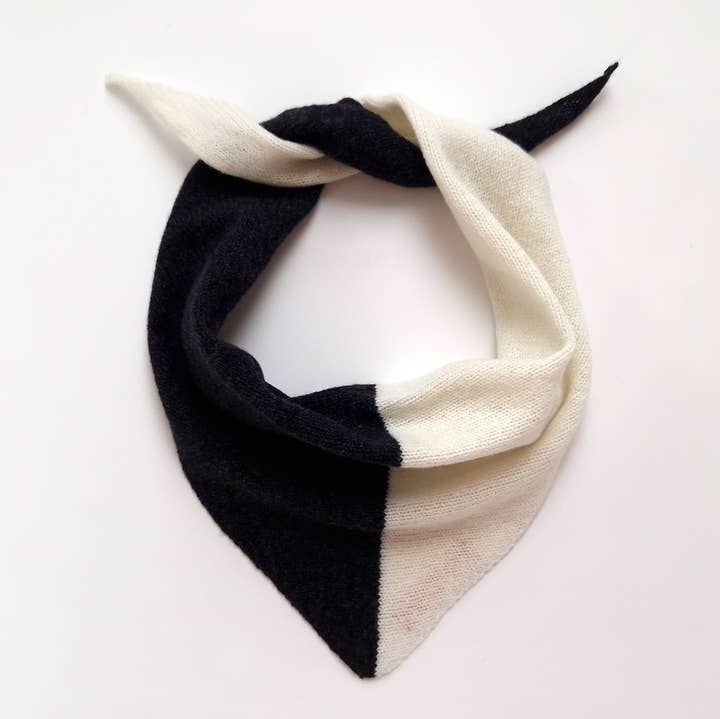 Lightweight Neckerchief - Charcoal & Ecru for wholesale by Candy Coated Accessories