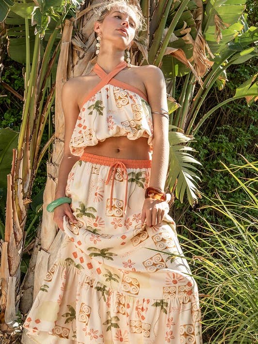 Printed Halter And Skirt Set for wholesale by ILLA ILLA