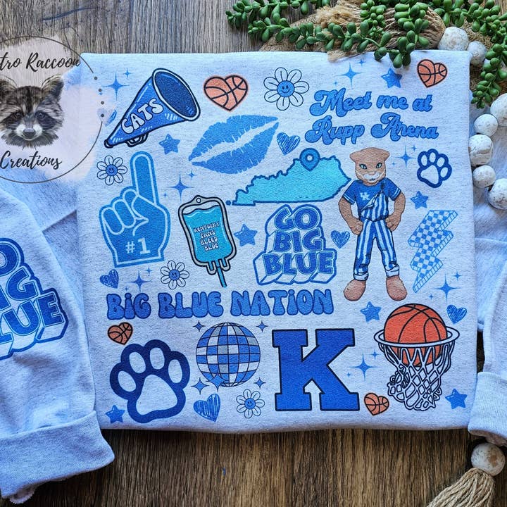 Kentucky Wildcats Collage Sweatshirt for wholesale by Retro Raccoon Creations