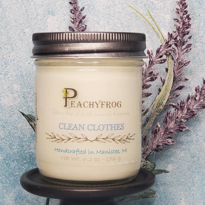 Clean Clothes | 6 oz Spring Candle | Cotton Wick for wholesale by Peachyfrog