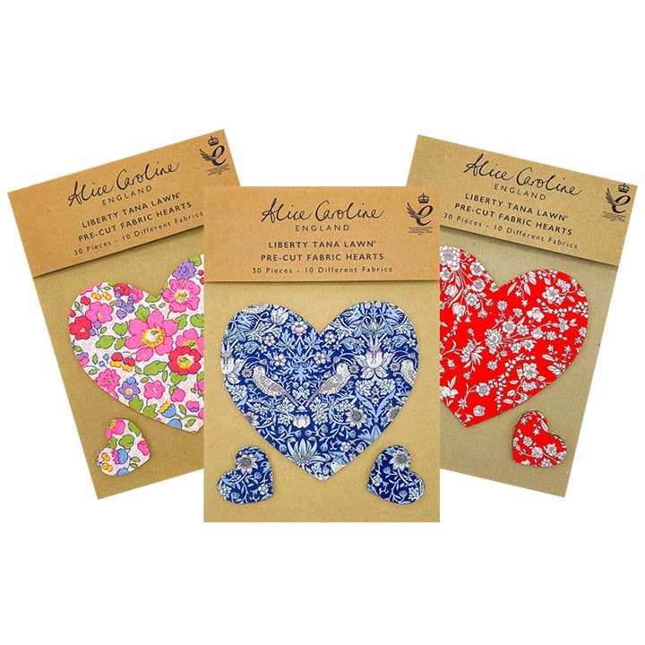 Pre-Cut Liberty Tana Lawn® Fabric Hearts | Craft Kits for wholesale by Alice Caroline