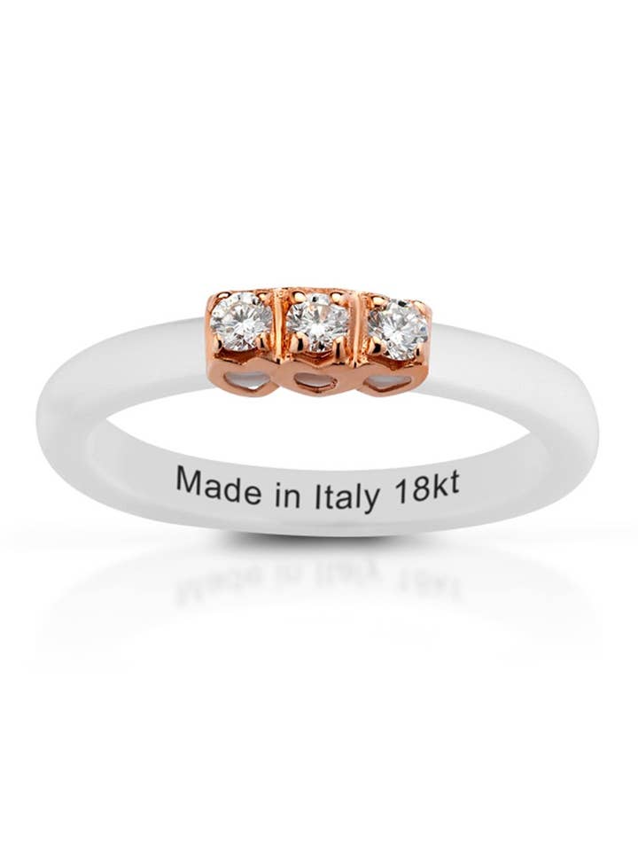 ANILLO DE CERÁMICA CON DIAMANTES NATURALES para venta al por mayor de Melissa jewels