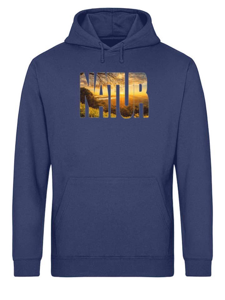 Nature 2 - moletom com capuz orgânico básico unissex por atacado de Uwaldu