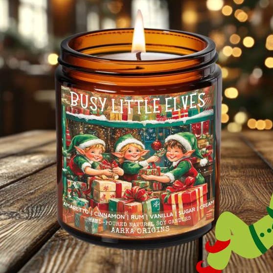 Travle Små Nisser Sojalys, Glædelig Jul, Bibliotekselsker Gaver, Vinter, Julepynt, Feriegaver, Krydret Æggesnaps, Hemmelig Julemand Gaver for engroshandel hos AARKA ORIGINS