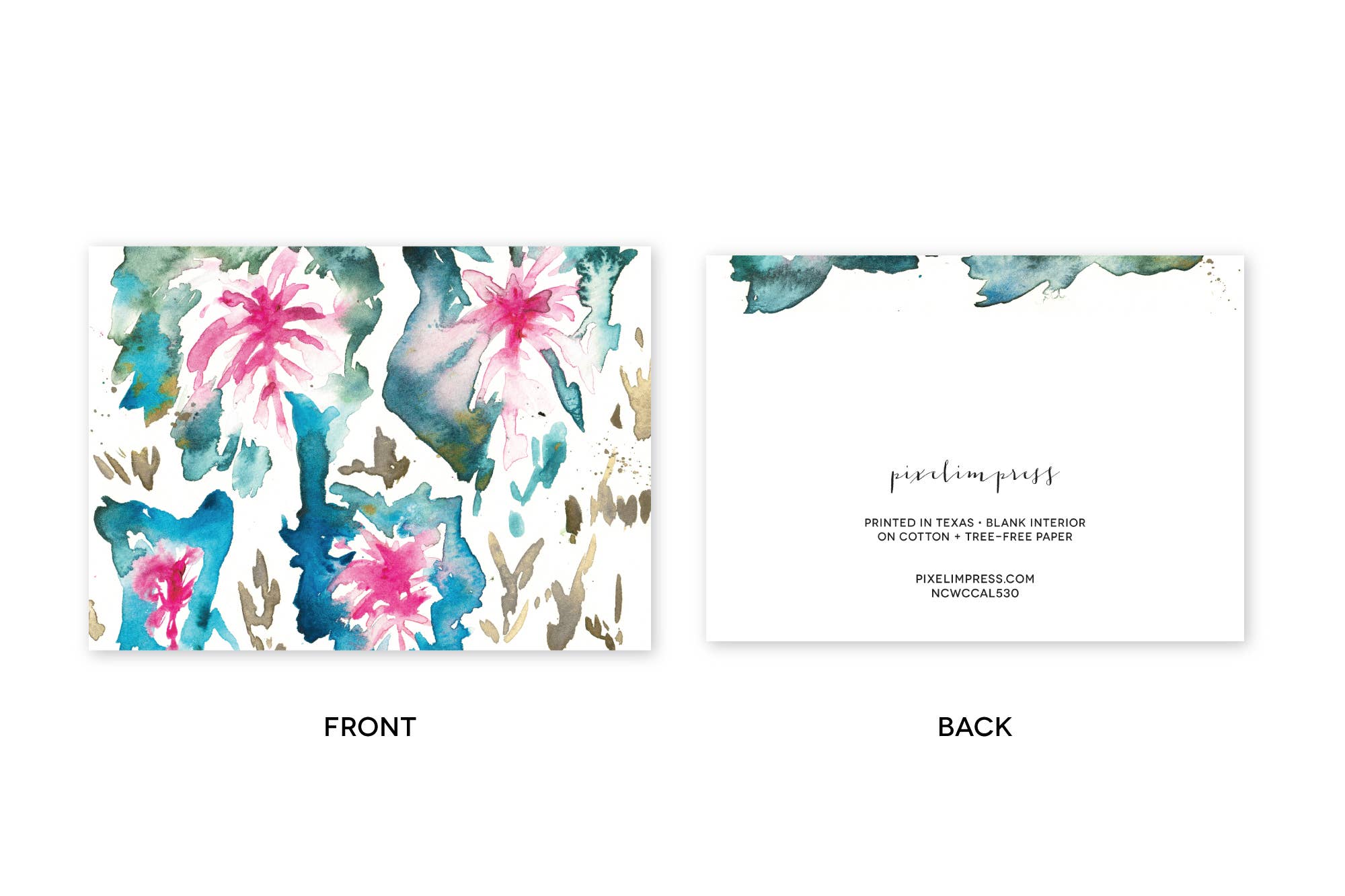 pixelimpress - Wholesale Stationery/Notecard Set - Caladium Watercolor Thank You/Hello Notecards + Envs1