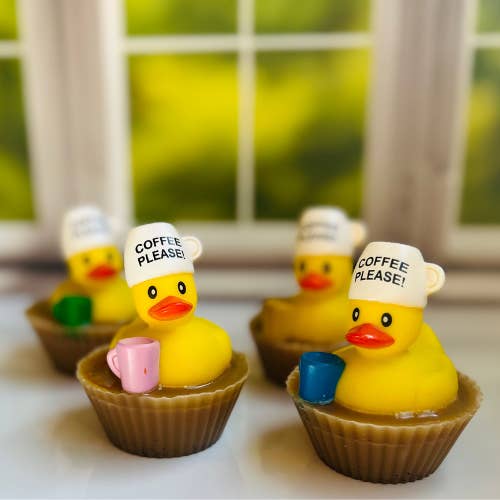 Coffee Lover Duck Soap for wholesale by 1111 Elm Candle & Soap Shoppe