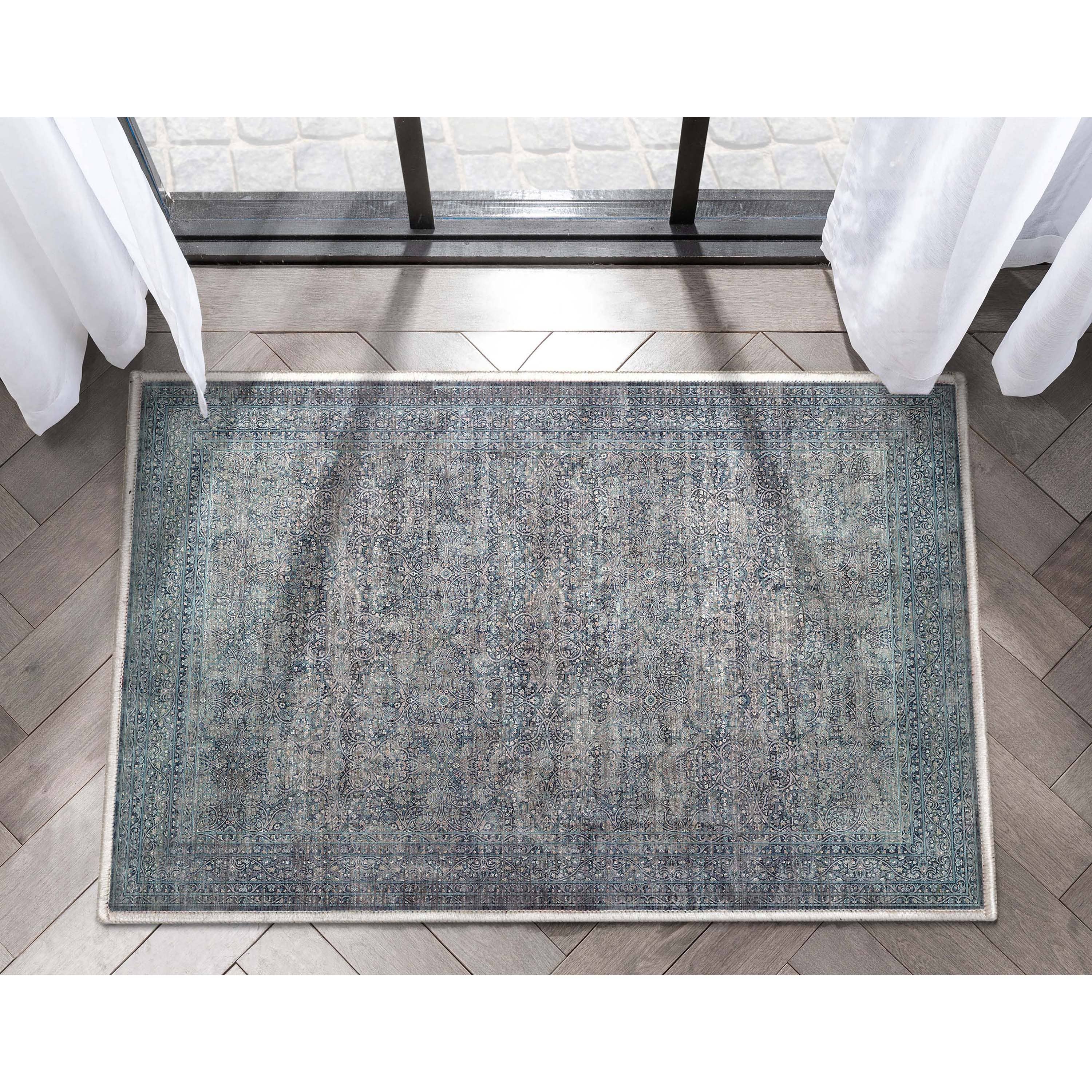 Well Woven - Vente Tapis - Tapis à tissage plat bleu oriental persan vintage Juliette18