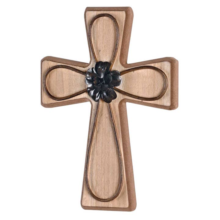 Magnolia - Wholesale Wall Cross - Wall Cross Wood Metal 11.75h