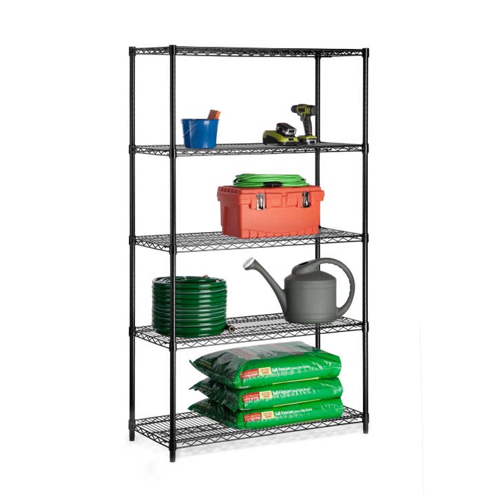 5-Tier Heavy-Duty Adjustable Shelving Unit With 800-lb Per S for wholesale by Honey-Can-Do