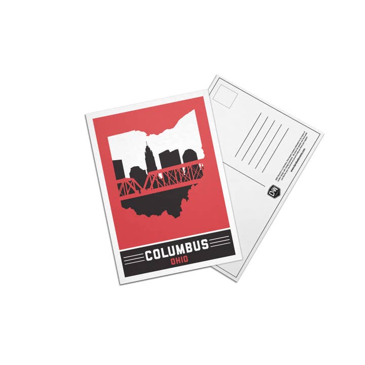 Carte postale Columbus Rouge et Noir pour la vente par D&W Elements