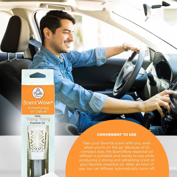 Belle Aroma® - Vente Désodorisant pour voiture – unisexe - Diffuseur ScentWow® 12 V - Huile essentielle d'ylang-Ylang blanche7