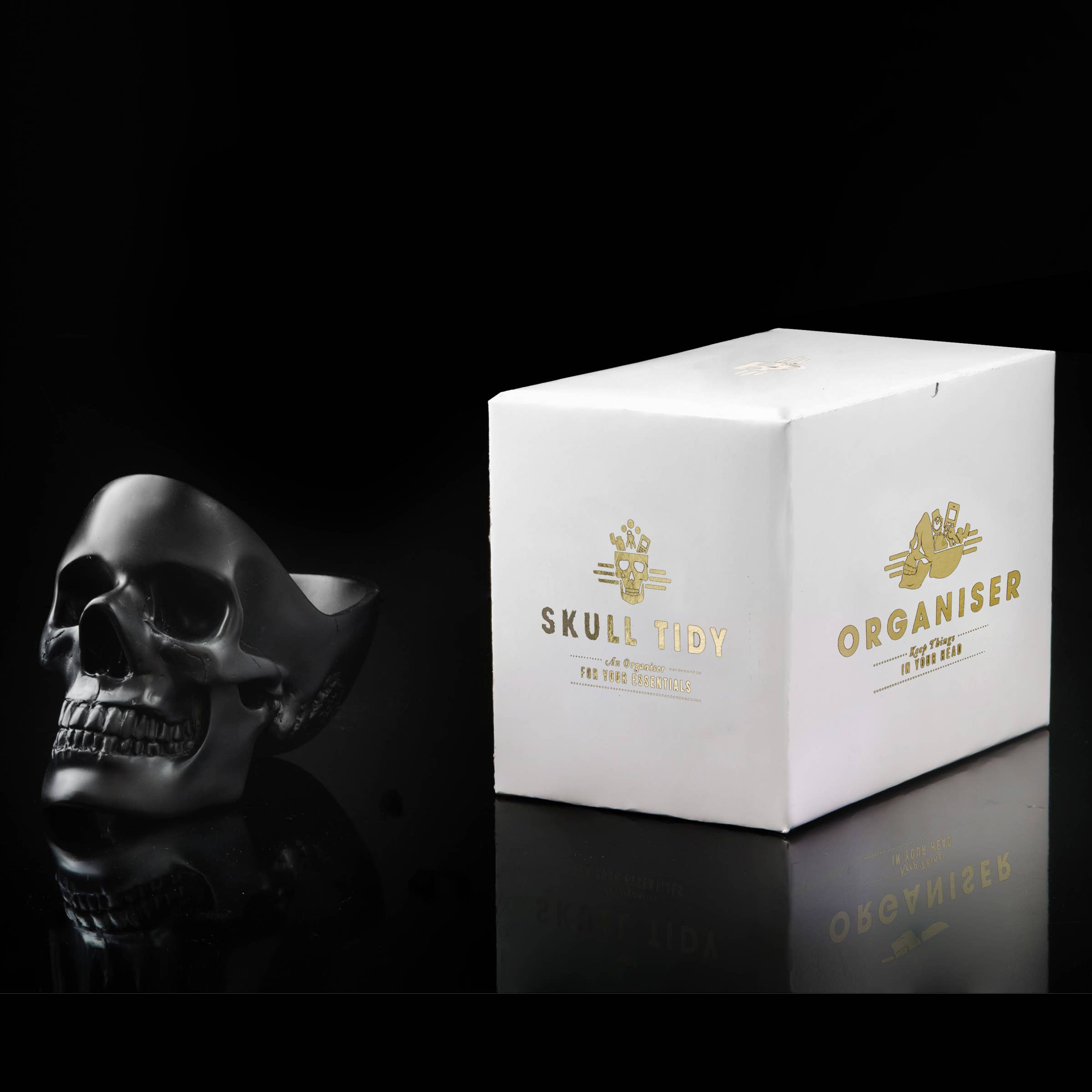 SUCK UK Ltd - USA - Wholesale Desk Organizer - Skull Tidy - Black4