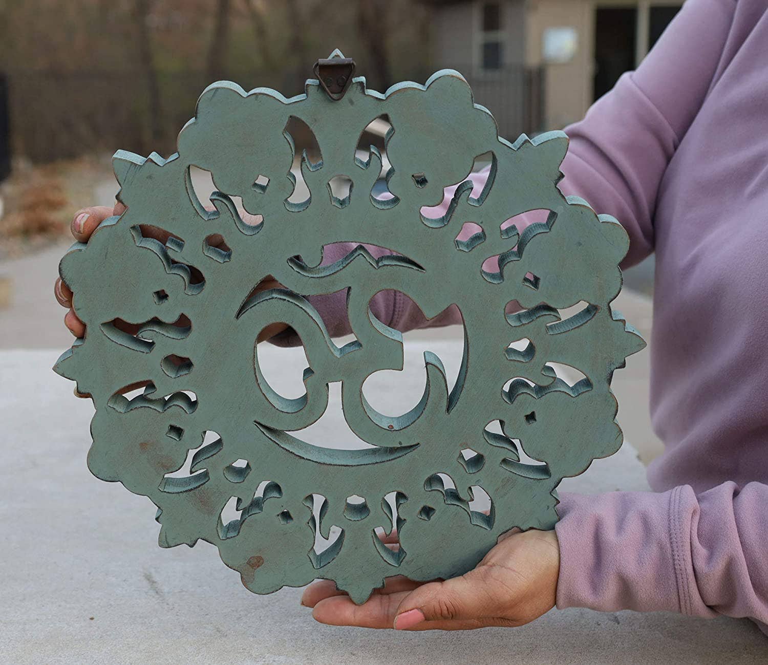 Lungta Imports – Großhandel 3D-Wandkunst – Handgefertigte hölzerne Om-Wand-Dekor-hängende Kunst12