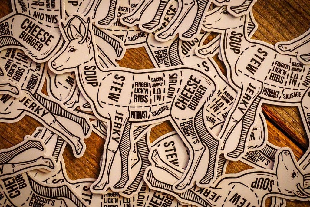 Okayest Hunter - Vente Autocollant - Autocollant de viande de cerf2