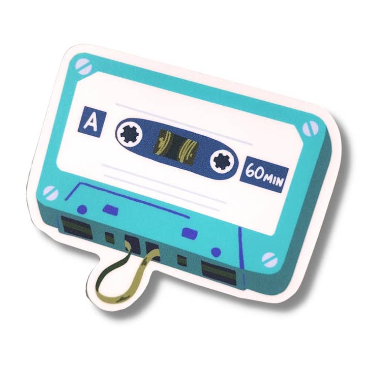 Blue Mixtape Vinyl Sticker for wholesale by Salt & Paper