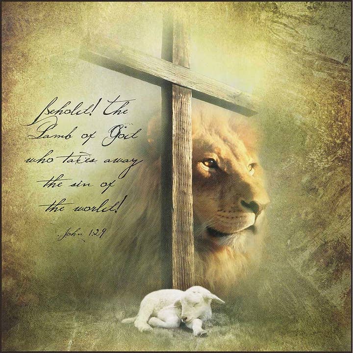 PLQ WALL LAMB OF GOD MDF 12X12 for wholesale by Cottage Garden