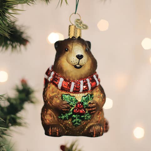 Merry Marmot Ornament for wholesale by Old World Christmas
