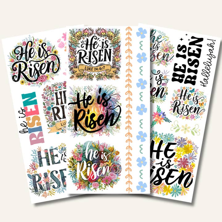 He Is Risen | Rub On Transfer | Bible | Decals For Crafts for wholesale by Christian Craft Paper