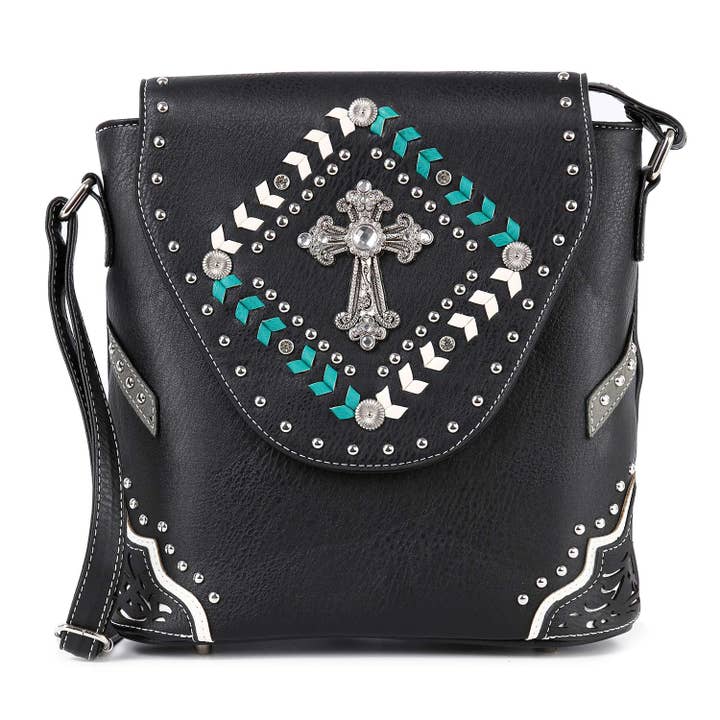 Handbag Express – Engroshandel Crossbodytaske - Dame – Dekorativ crossbody-slynge med krydsaccenteret topklap1