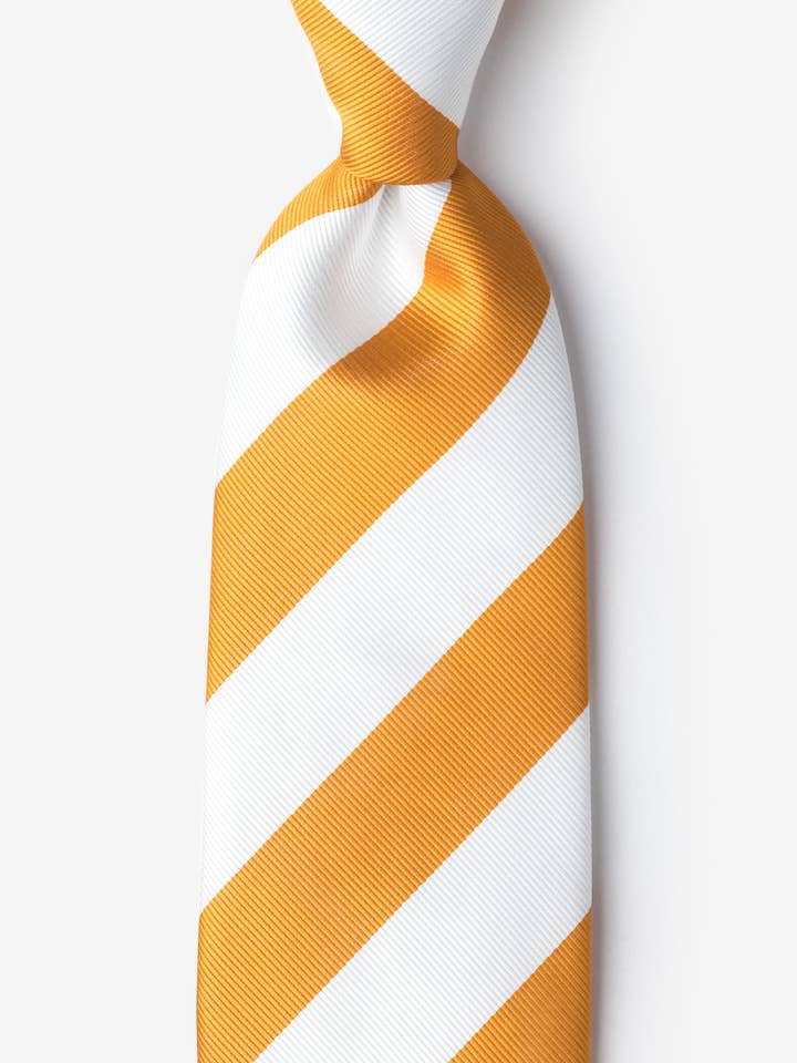 Colore scolastico Collegiate College Stripe Arancione e Bianco Bruciato per la vendita all'ingrosso da parte di Wild Ties