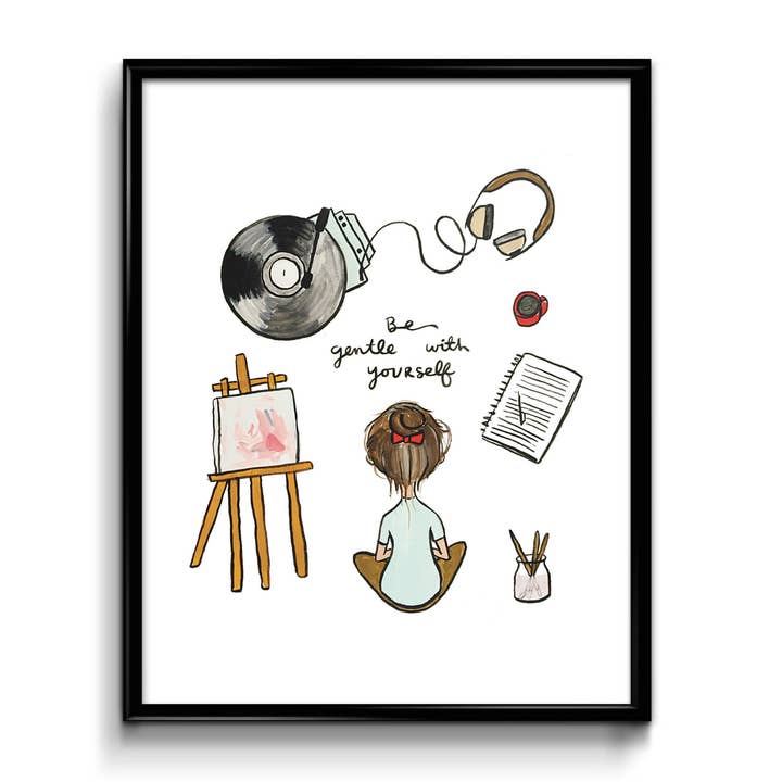 Be Gentle With Yourself Art Print 8x10 for wholesale by Abbie Ren Illustration