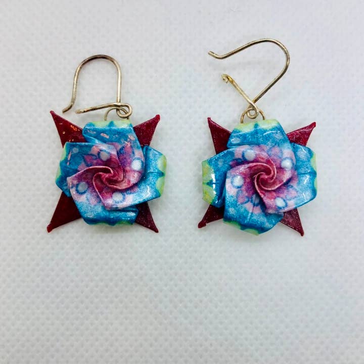 L'éco maison décoration - Wholesale Dangle Earrings - Origami flower earrings6