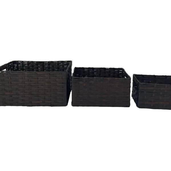 Cubby House by Malmar - Wholesale Decorative figurine - Set Of 3 37cm Brown Paper Baskets0