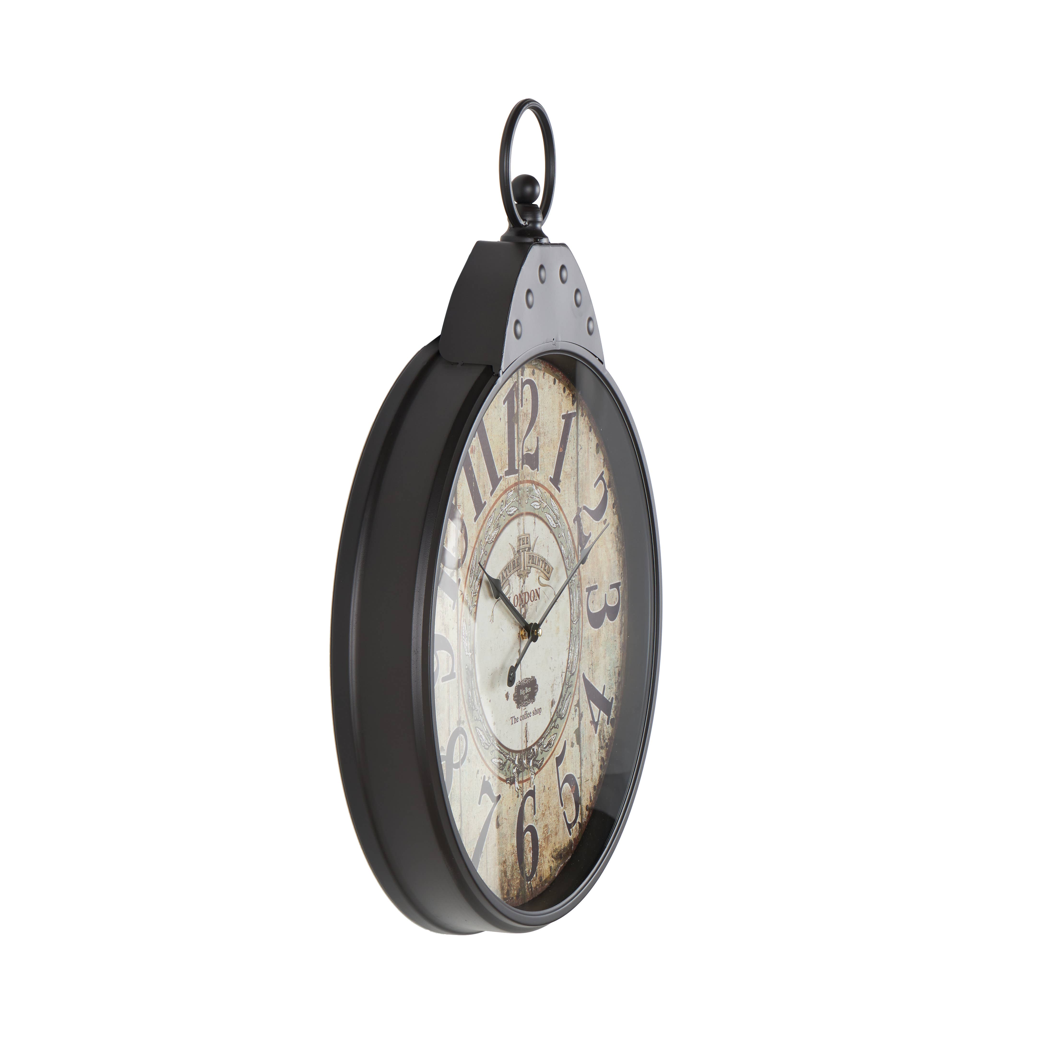 Import Corner - Wholesale Wall Clock - A-92217: METAL WALL CLOCK 20"W, 28"H4